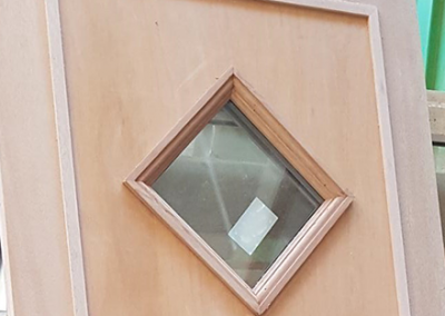 Timber with glass door